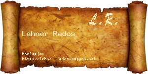 Lehner Rados névjegykártya